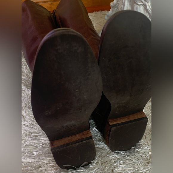 Cole Haan Isabel Stretch Leather Chestnut Brown Riding Knee High Boots - Picture 5 of 13